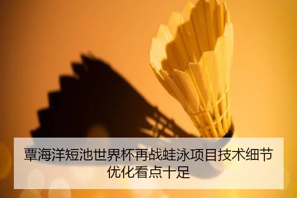 覃海洋短池世界杯再战蛙泳项目技术细节优化看点十足